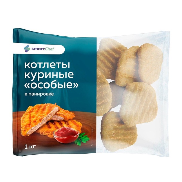 Котлеты Куриные Smart Chef Особые в Панировке 1кг 10*100г