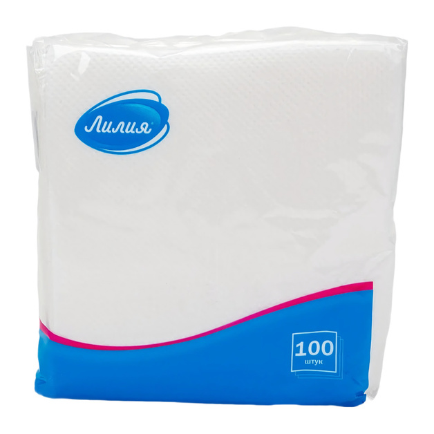 Салфетки Белые 2 Слоя 24*24см 100шт/уп