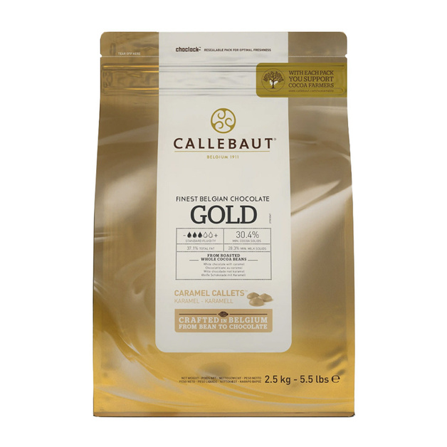 Шоколад Gold Callebaut Белый с Карамелью 30,4% 2,5кг