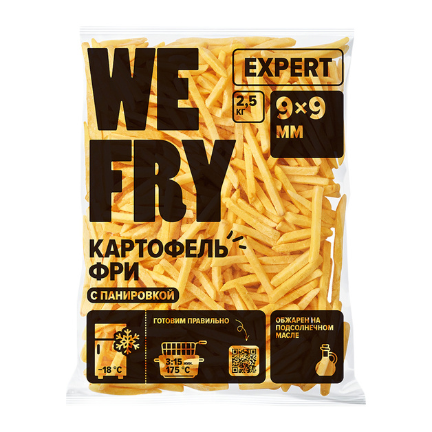 Картофель Фри Fry Me Expert в Панировке 9мм 2,5кг