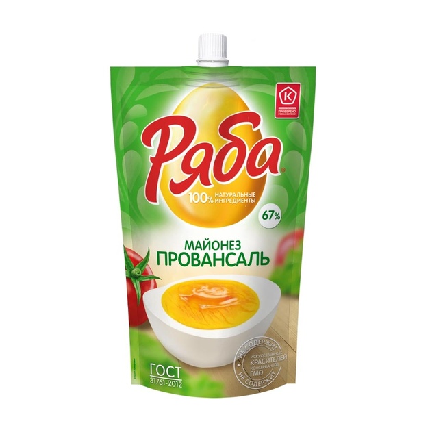 Майонез Ряба Провансаль 67% 400г дой-пак