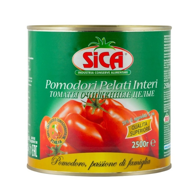 Томаты Sica Очищенные Целые Премиум 2,5кг Сухой Вес 1,85кг