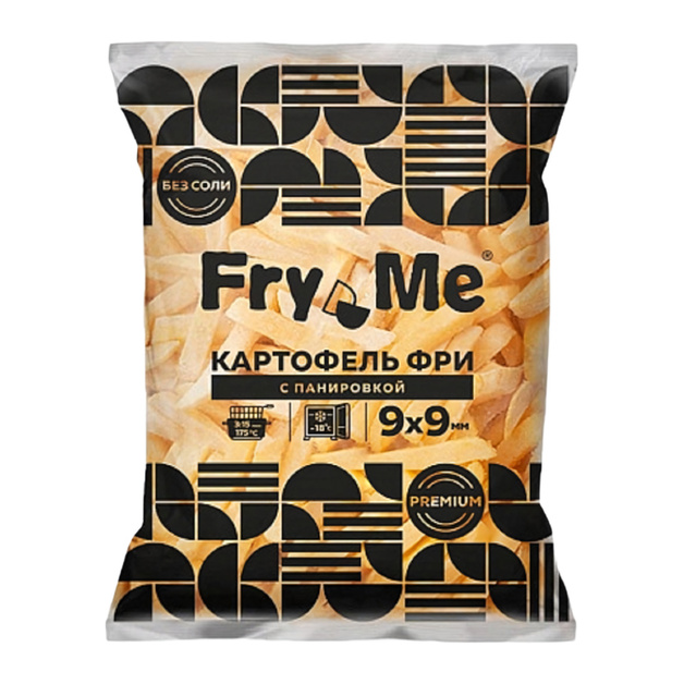 Картофель Фри Fry Me Premium в Панировке 9мм 2,5кг