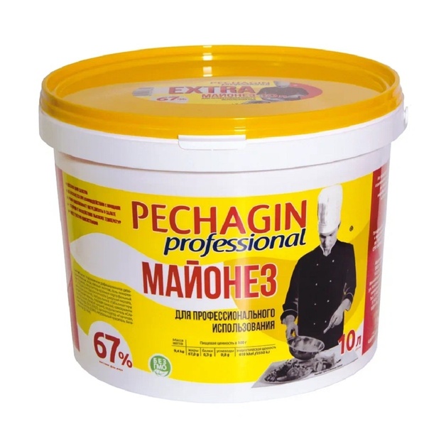 Майонез Pechagin Professional Extra 67% 10л/9,4кг