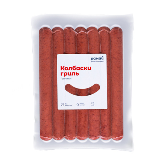 Колбаски гриль говяжьи Халяль «Рамай» зам. - 100 г