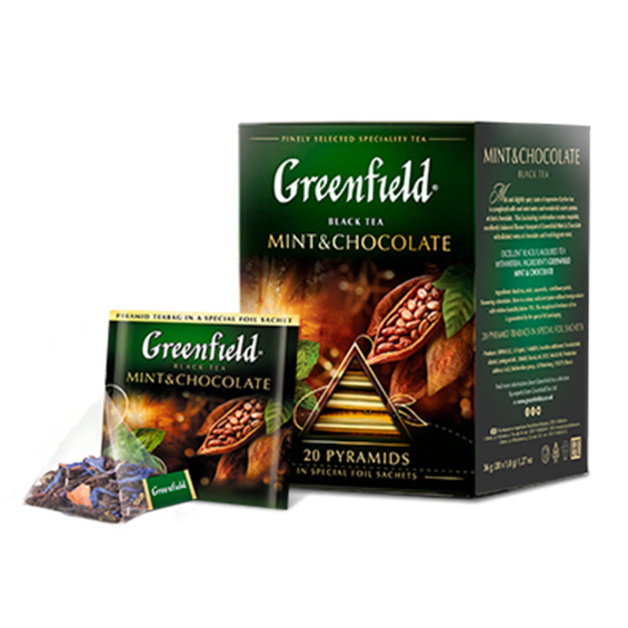 Чай черный «Greenfield» Mint & Chocolate пирамидки - 20 шт * 1,8 гр 1 уп