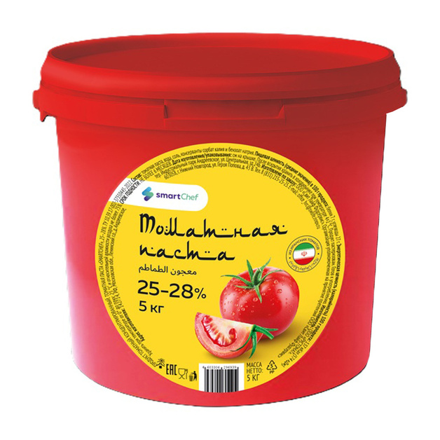 Томатная Паста Smart Chef 25-28% 5кг Ведро