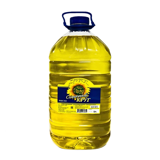 Масло Подсолнечное Солнечный Круг Рафинированное 5л