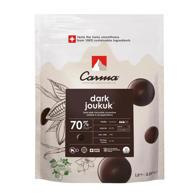 Шоколад Carma Dark Joukuk Горький 70% 1,5кг