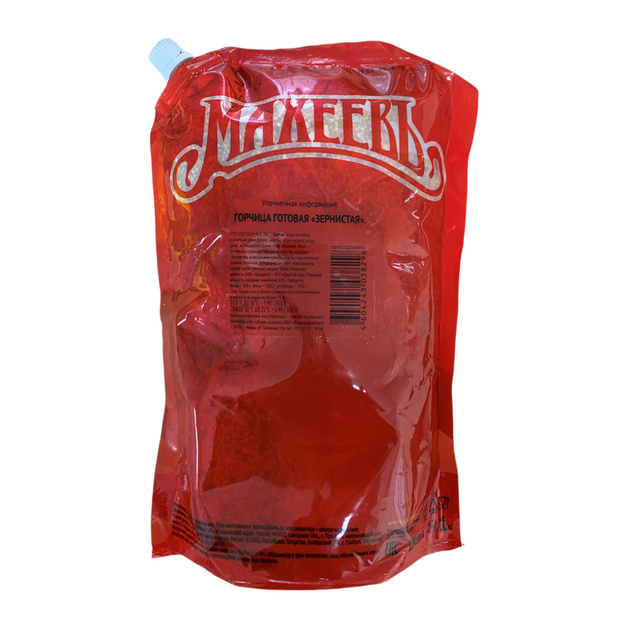 Горчица Махеевъ Зернистая 1кг дой-пак