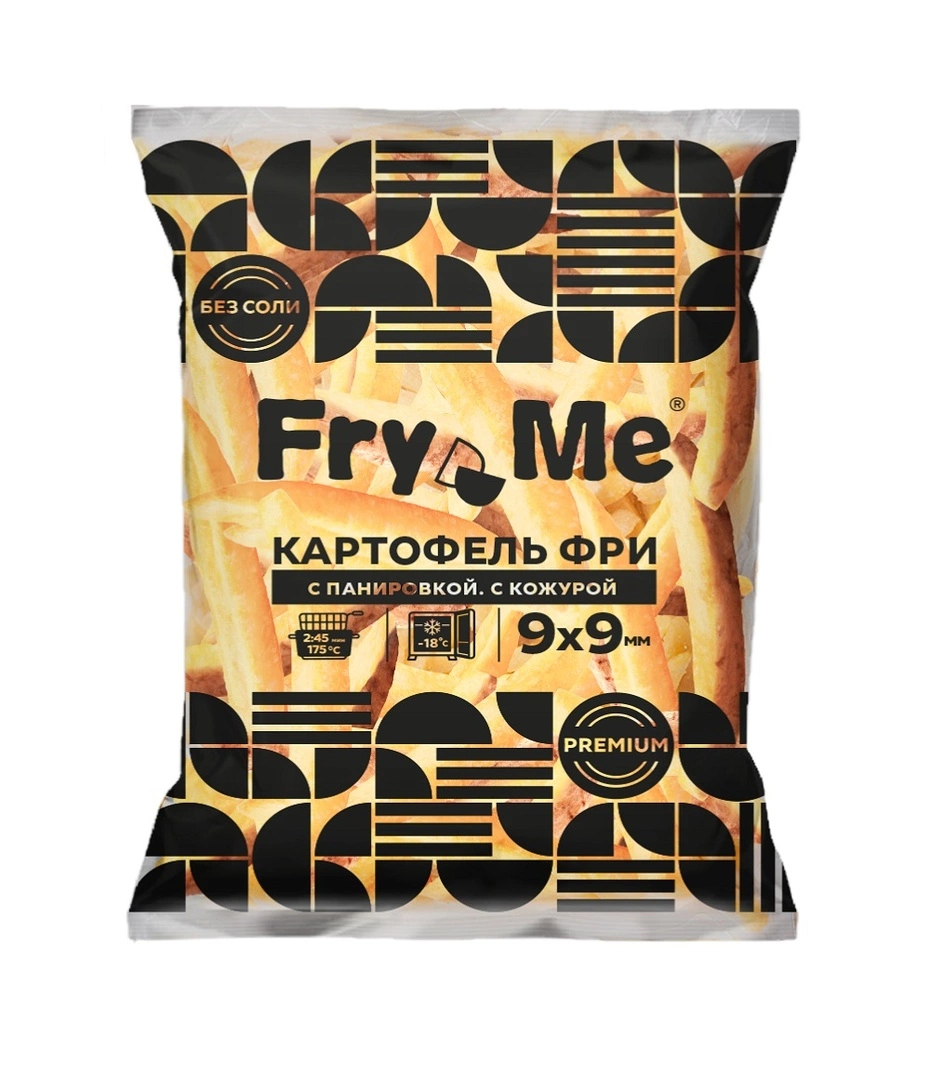 Картофель фри 9 мм в панировке с кожурой Premium Fry Me 2,5 кг