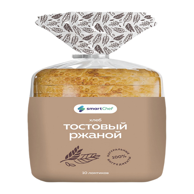 Хлеб Smart Chef Тостовый Ржаной Замороженный 450г