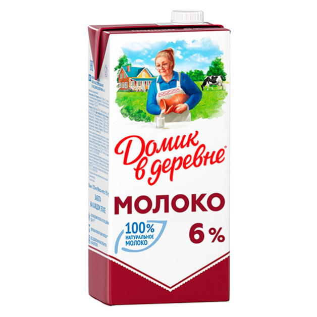 Молоко ультрапастеризованное 6% «Домик в деревне» - 950 мл