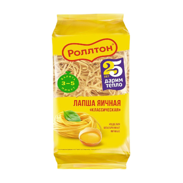 Макаронные Изделия Роллтон Лапша Яичная Классическая 400г