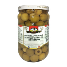 Оливки Белла Ди Чериньола Bella Contadina Гигант без Косточки 1,7л Сух. Вес 800г