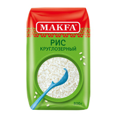 Рис Makfa Круглозерный Шлифованный 800г