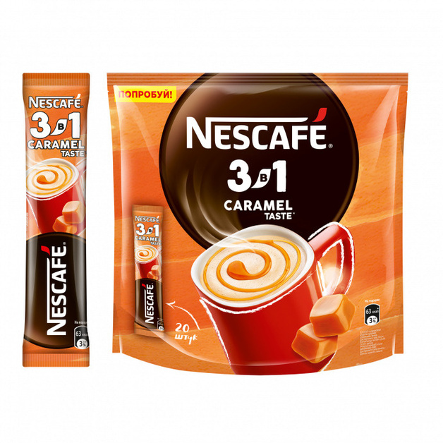 Кофе 3 в 1 карамельный «Nescafe» - 50*14,5 гр