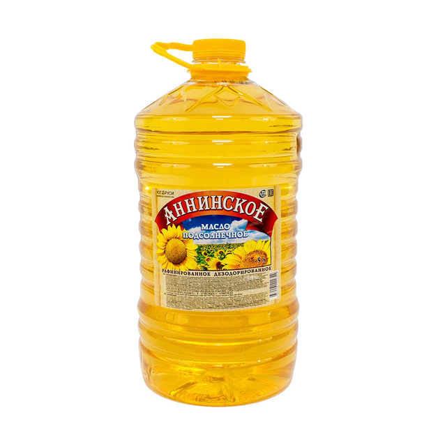Масло Аннинское Подсолнечное Рафинированное 5л