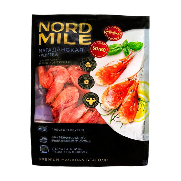 Креветка Nord Mile Северная Магаданская в/м 50/80 500г