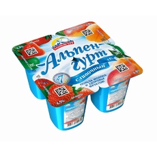 Йогуртный Продукт Альпенгурт Сливочный Клубника/Абрикос-Манго 4,5% 100г