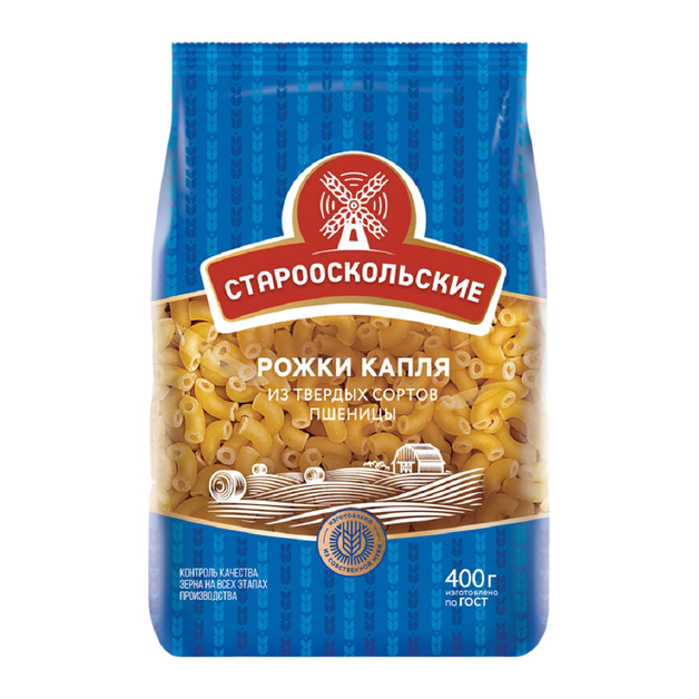 Макаронные Изделия Старооскольские Рожки Капля Группа А 400г