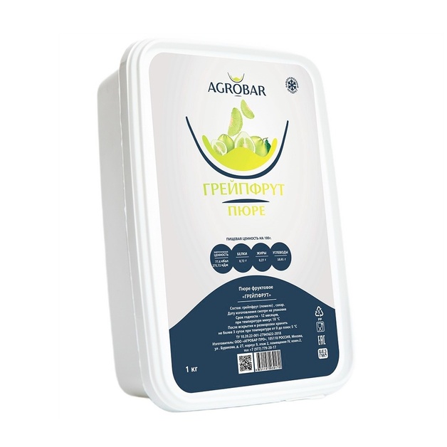 Пюре Agrobar Грейпфрут Замороженное 1кг