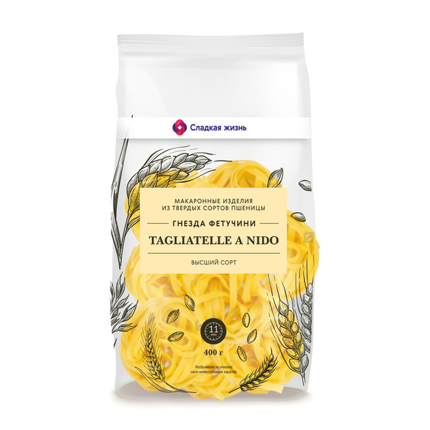 Макаронные Изделия Гнезда Фетучини 400г Сладкая Жизнь