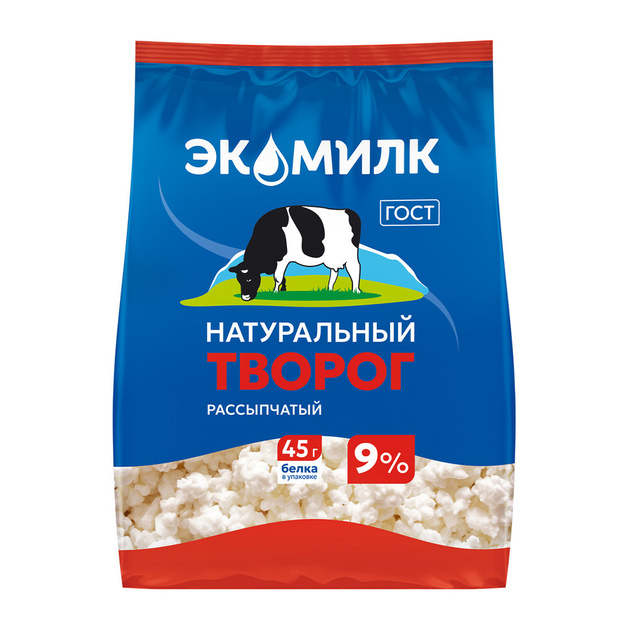 Творог Экомилк Рассыпчатый 9% 280г