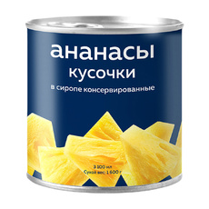 Ананасы Кусочки в Сиропе Trung Thanh Вьетнам 3,1л Сух. Вес 1,6кг ж/б
