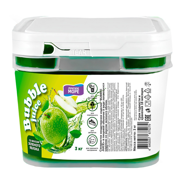 Джус Бабл Лунское Море со Вкусом Зеленого Яблока 3кг