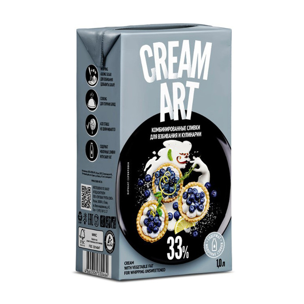 Сливки Комбинированные Cream Art для Взбивания 33% 1л