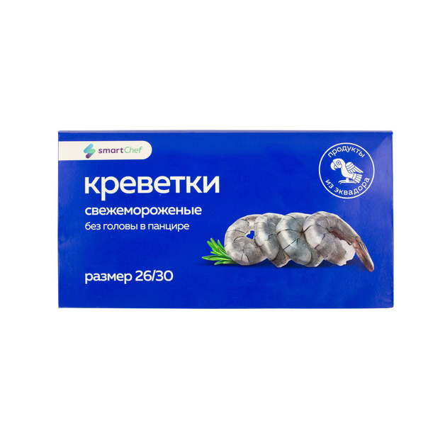 Креветки Smart Chef без Головы в Панцире с/м Propemar Эквадор 26/30 до 120шт 1,8кг