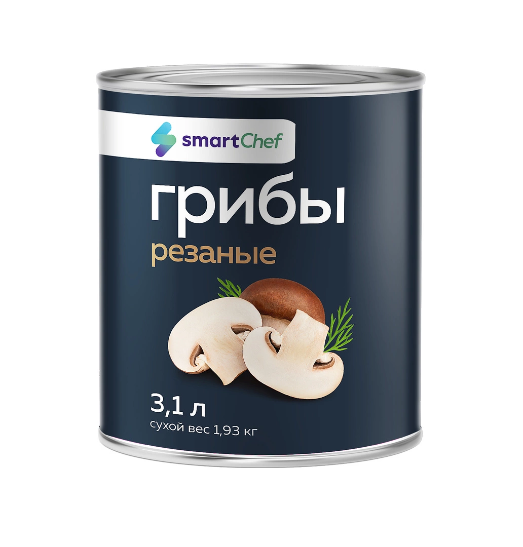 Грибы резаные (Китай) «Smart Chef» - 3,1 л