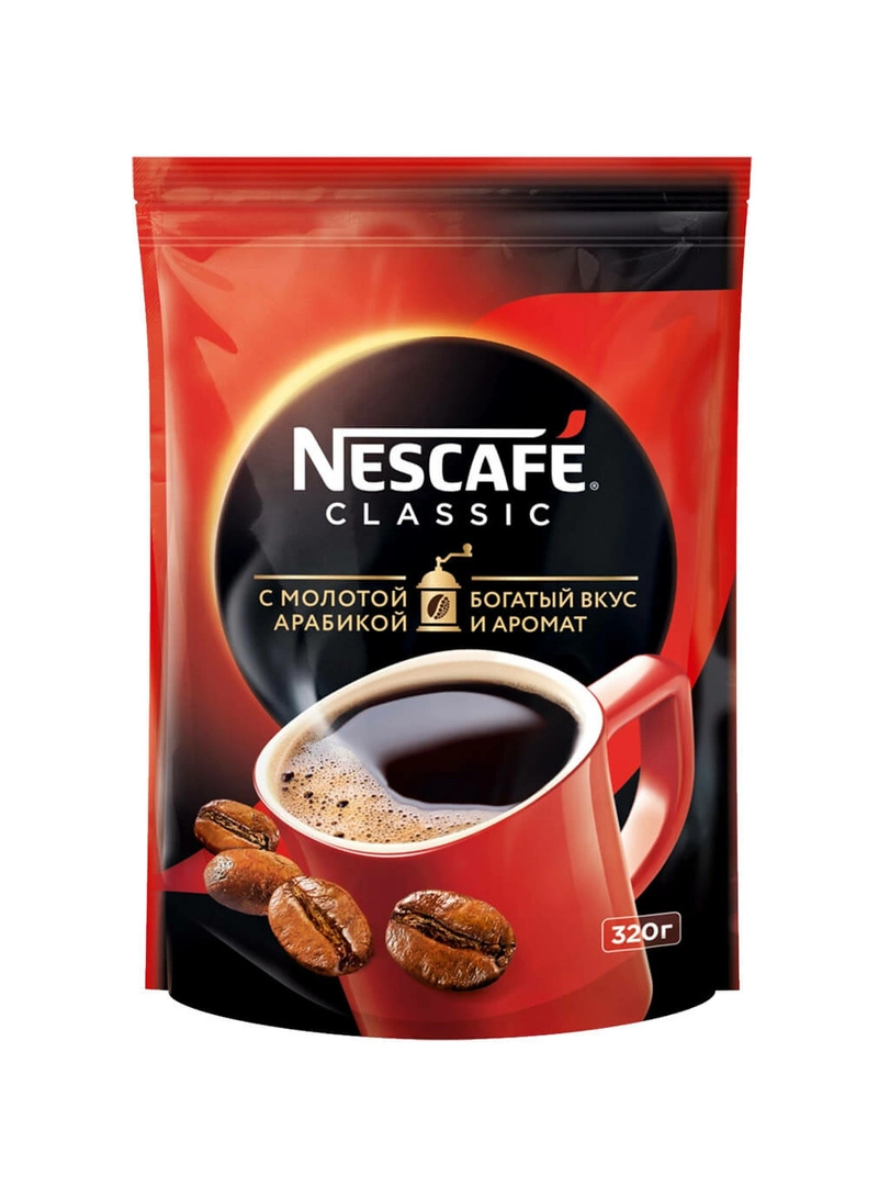 Купить Кофе Nescafe Classic Нестле Россия 320г с доставкой в Москве