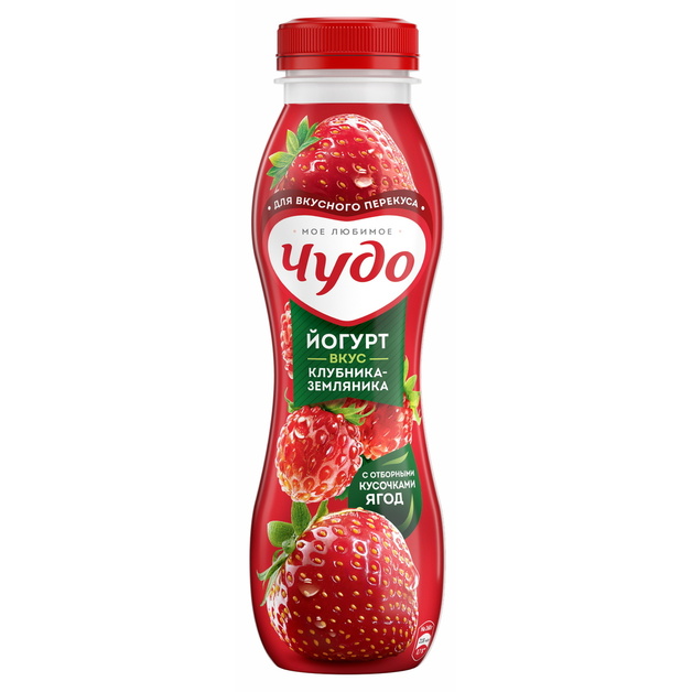 Йогурт питьевой Клубника-Земляника 1,9 % «Чудо» - 260 г