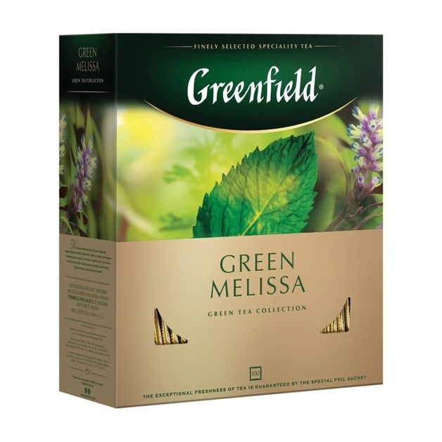 Чай Зеленый Greenfield с Мятой и Мелиссой с/я 100*1,5г