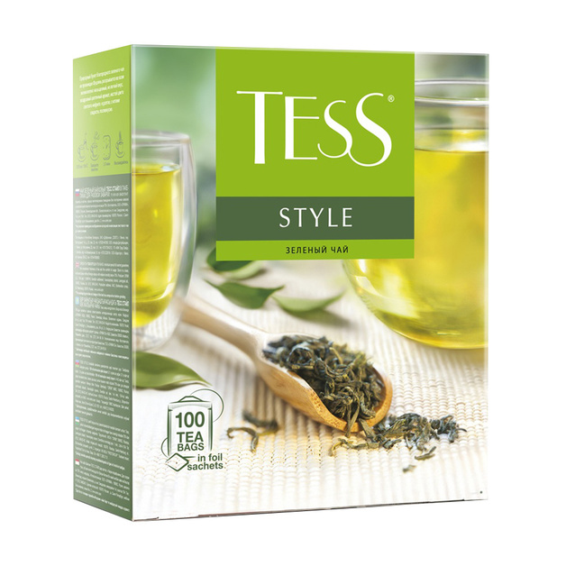 Чай Зеленый Tess Style 100 Пакетиков с/я