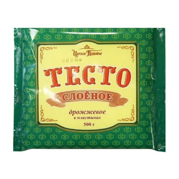 Тесто Царское Подворье Слоеное Дрожжевое 500г