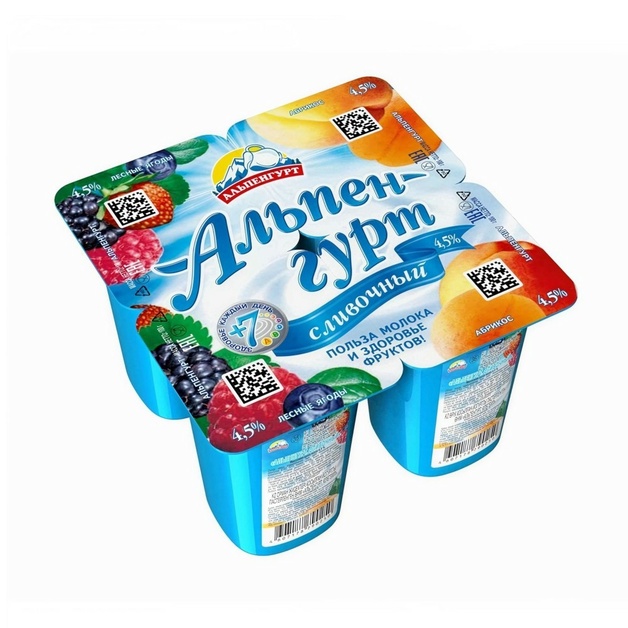 Продукт Йогуртный Альпенгурт Лесные Ягоды Абрикос 4,5% 100г