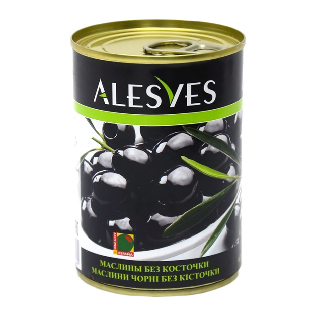 Маслины Черные Alesves без Косточки 300г Сухой Вес 150г ж/б