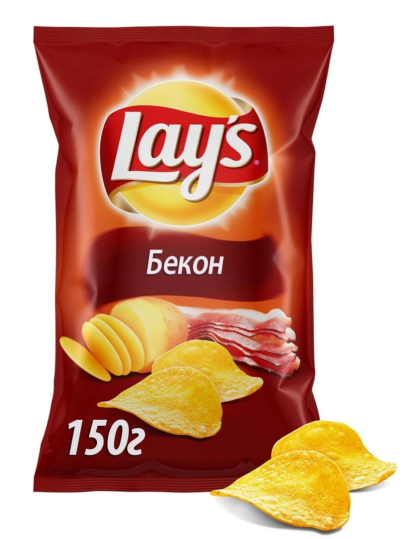 Купить Чипсы Lays Бекон 150 гр с доставкой в Москве