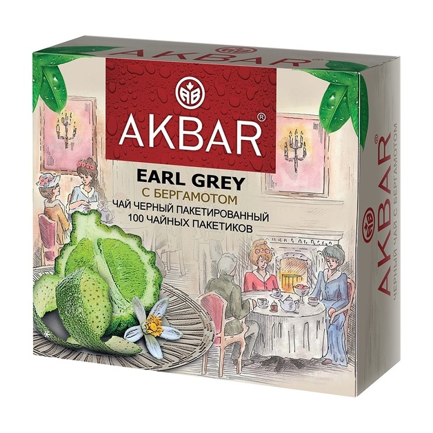 Чай Черный Аkbar Earl Grey 100*2г