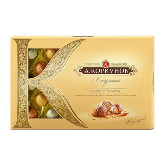 Набор конфет А.Коркунов Ассорти Молочный шоколад 192 гр