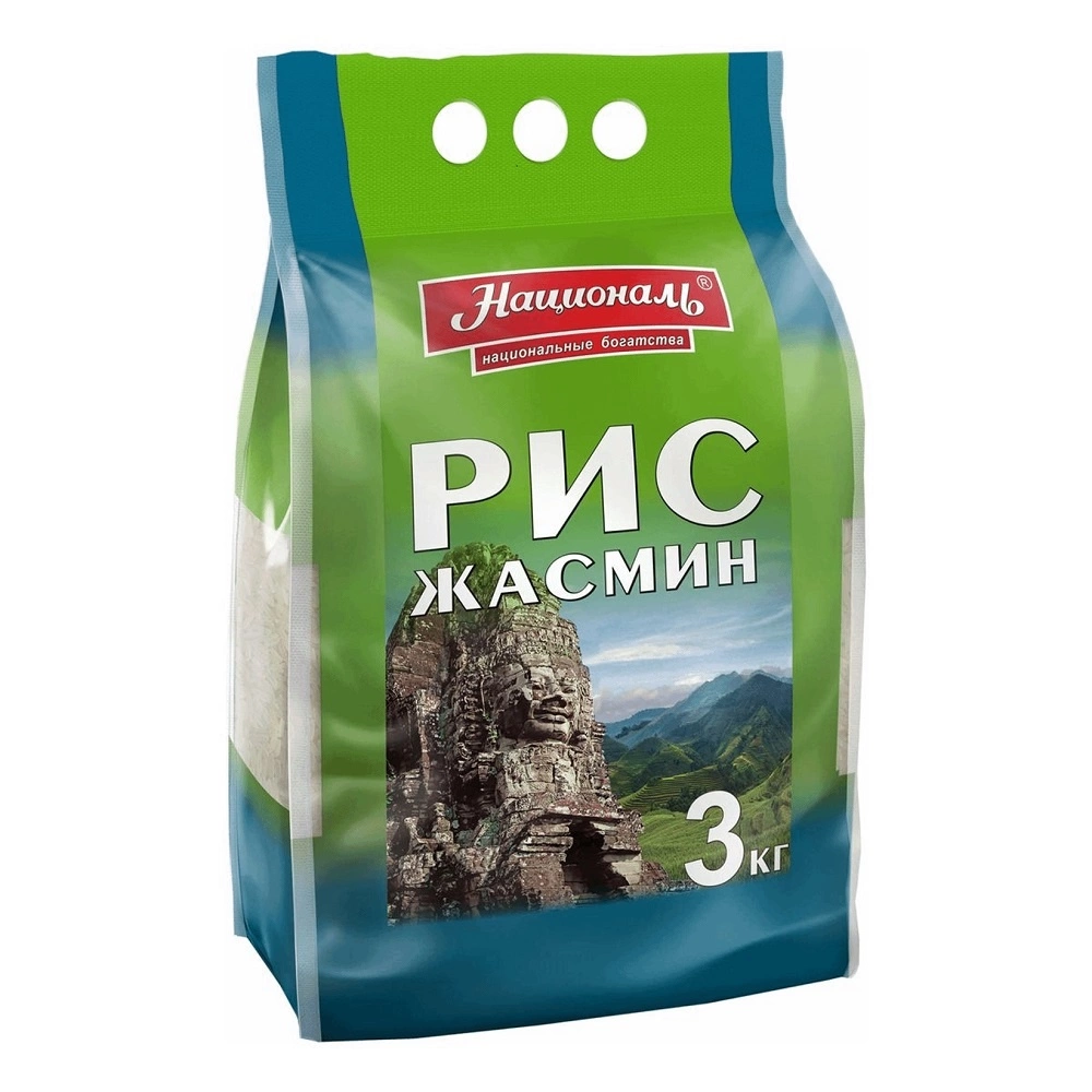 Купить Рис Жасмин Националь 3кг с доставкой в Москве