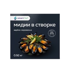 Мидии Smart Chef на Створке Варено-Мороженые Китай 30/40 920г