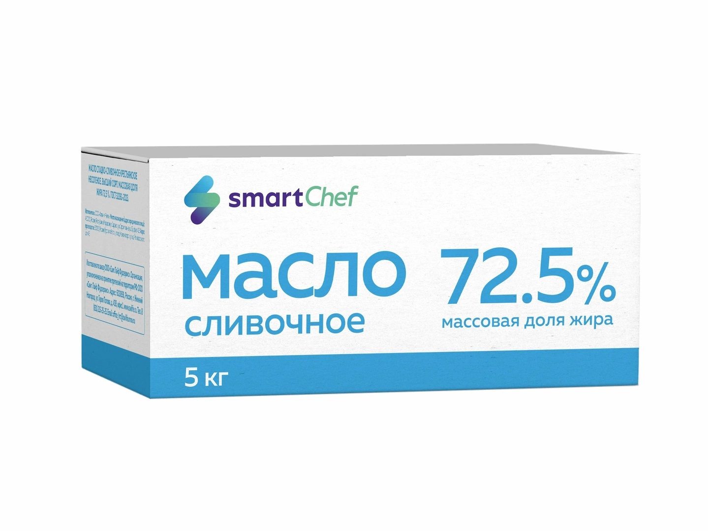 Купить Масло Сливочное Smart Chef ГОСТ 72,5% 5кг с доставкой в Москве