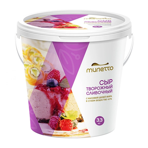 Сыр Творожный Милетто Сливочный 62% 3,3кг