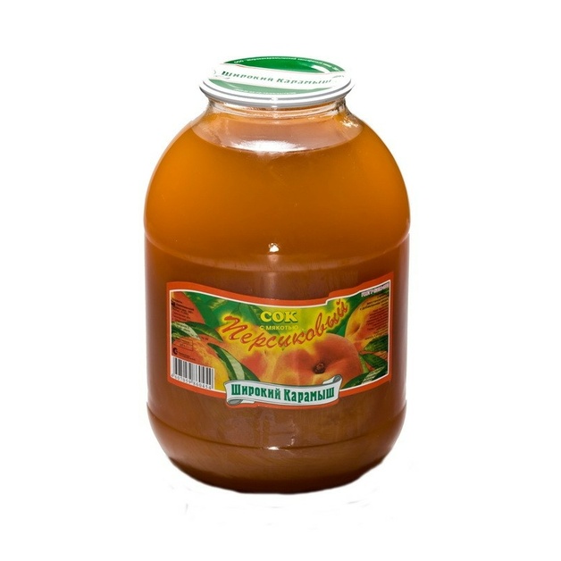 Сок персиковый ГОСТ «Широкий Карамыш» - 3 л