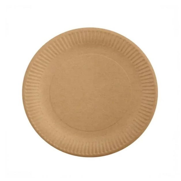 Тарелка Круглая Картон Крафт D 180мм 50шт