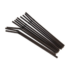 Трубочка Гофрированная с Изгибом Черная D 5мм 21см 250шт/уп